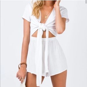 Princess Polly Tie Front Ragnar Romper in White